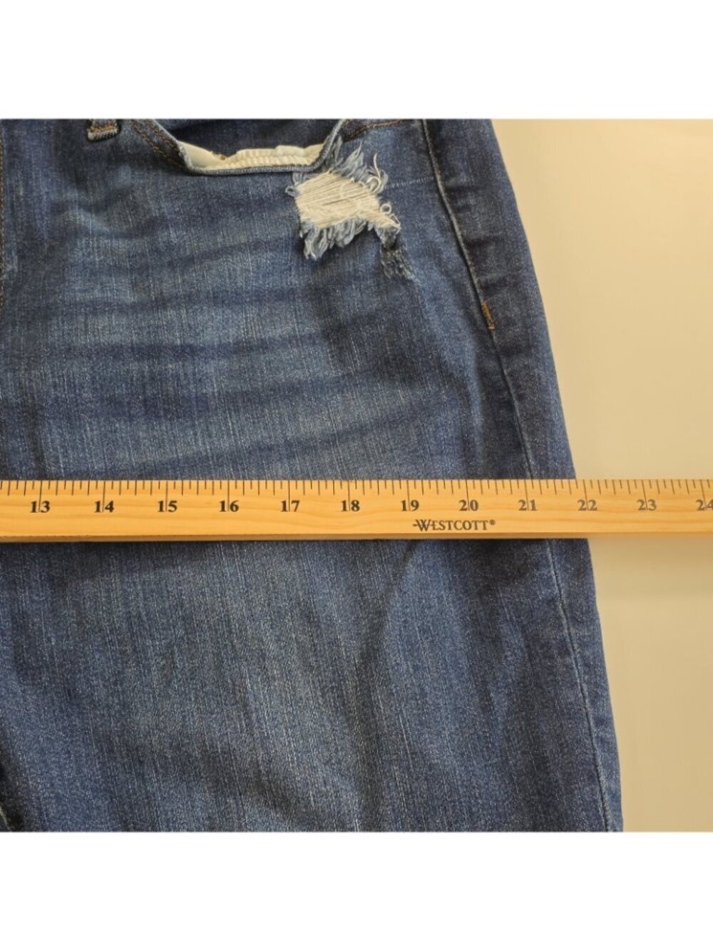 Judy Blue Skinny Jeans 20W Dark Blue Destroyed Distressed Cuffed Stretch JB8822 - Picture 8 of 16